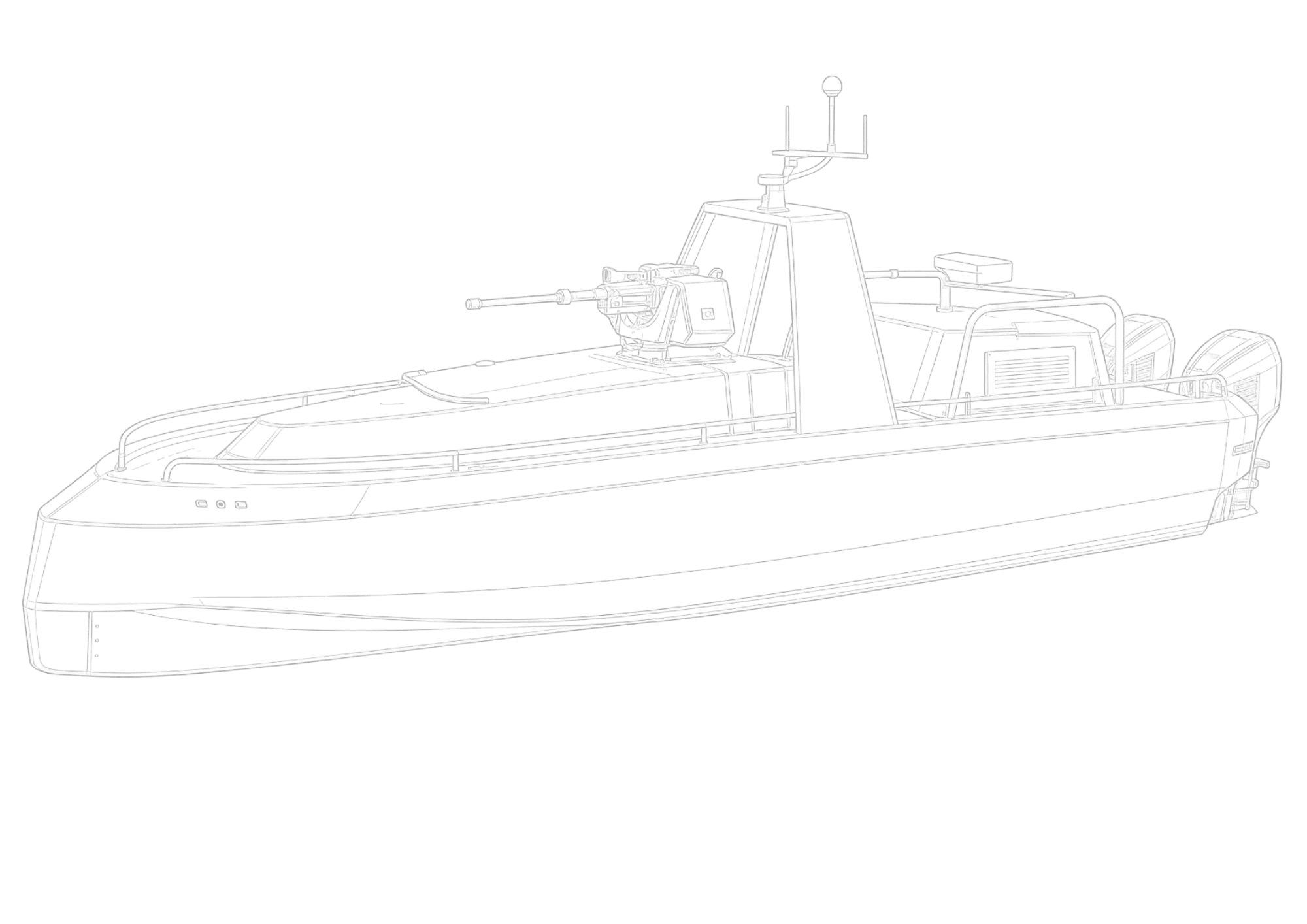 USV autonomous platform line drawing