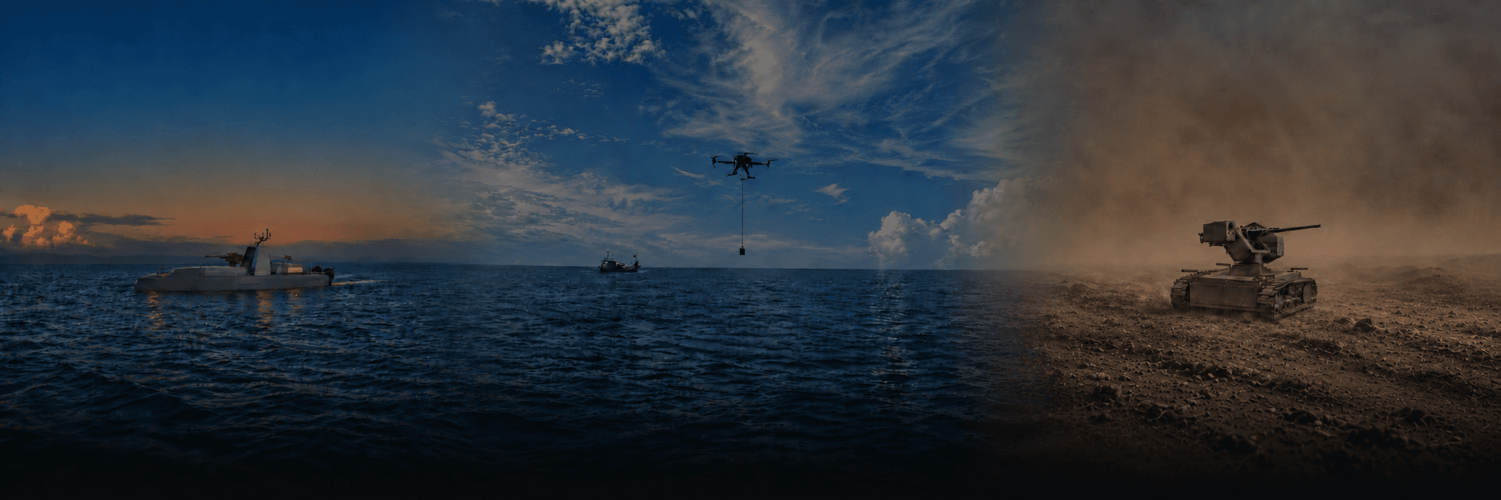 Dubotech autonomous air, sea and land platforms operating together