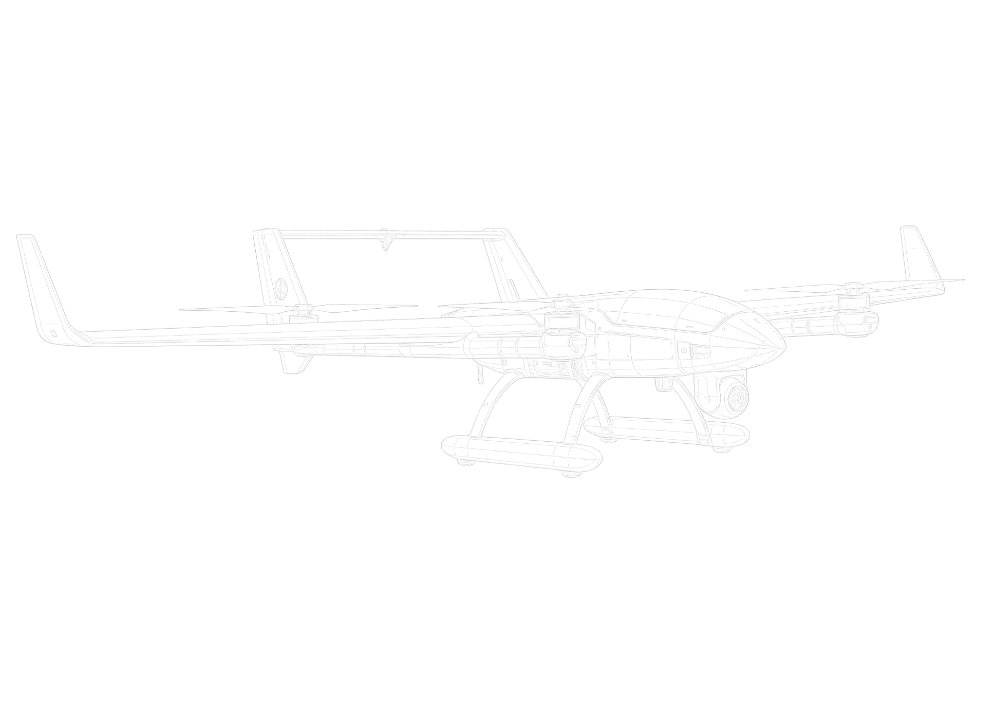 Vtol drone autonomous platform line drawing